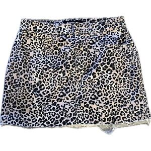Express cheetah print mini denim skirt NWOT